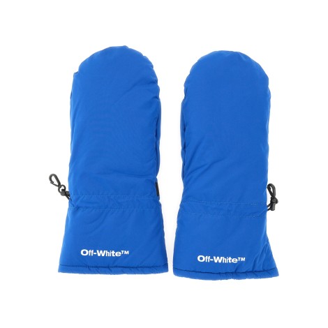 off-white printed mitten gloves