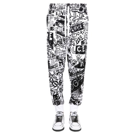 dolce & gabbana graffiti print jogging pants