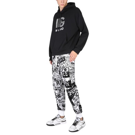 dolce & gabbana graffiti print jogging pants
