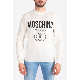 MOSCHINO Pullover in lana Double Smile Logo
