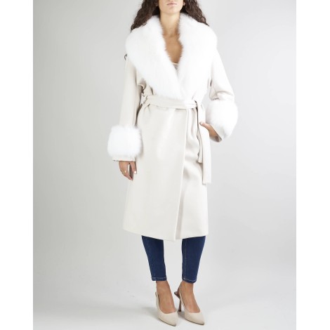 UN_FURTIVE Cappotto con inserti in vera pelliccia Un_Furtive