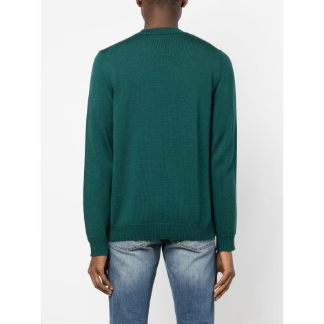 ROBERTO COLLINA maglione girocollo in lana merino color verde mare
