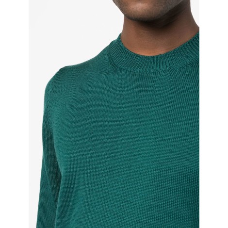 ROBERTO COLLINA maglione girocollo in lana merino color verde mare