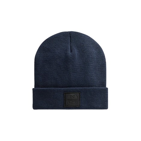 RECYCLED BLENDED COTTON BEANIE NAVY BLUE -