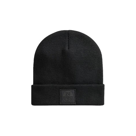 RECYCLED BLENDED COTTON BEANIE BLACK -