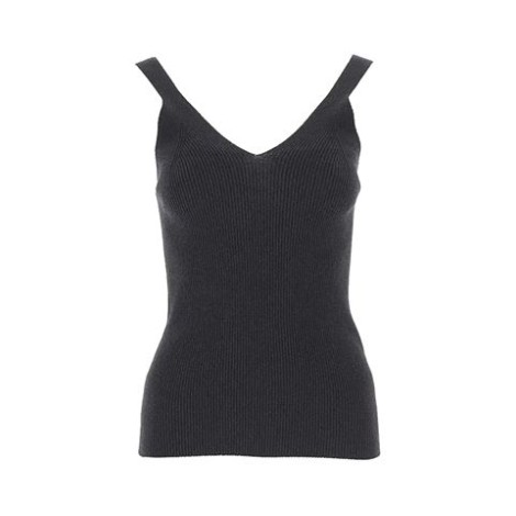 Top di P.A.R.O.S.H., da donna, colore nero. Modello a costine, caratterizzato da spalline e scollo a V. Vestibilità regolare. 