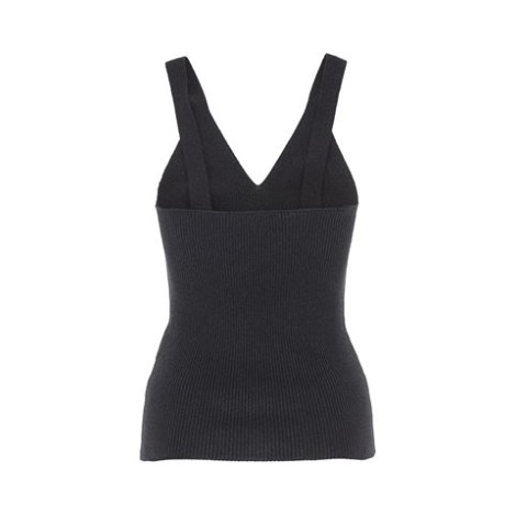 Top di P.A.R.O.S.H., da donna, colore nero. Modello a costine, caratterizzato da spalline e scollo a V. Vestibilità regolare. 