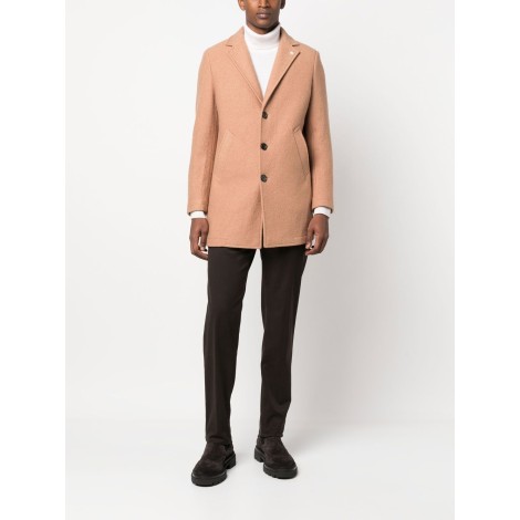 MANUEL RITZ blazer monopetto beige con revers classico