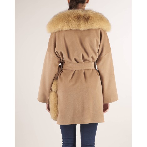 UN_FURTIVE Cappotto con inserti in vera pelliccia Un_Furtive