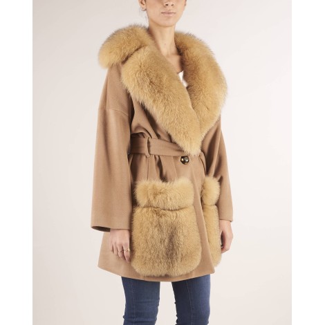 UN_FURTIVE Cappotto con inserti in vera pelliccia Un_Furtive