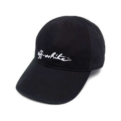 OFF-WHITE Cappello Da Baseball Nero Con Firma Bianca