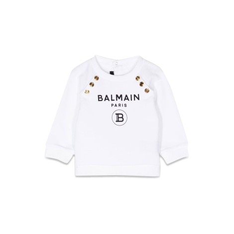 balmain sweatshirt logo and buttons