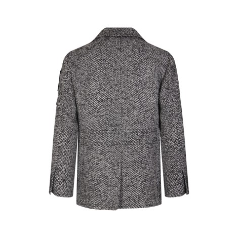 NEIL BARRETT Cappotto Doppiopetto In Tweed Nero e Bianco