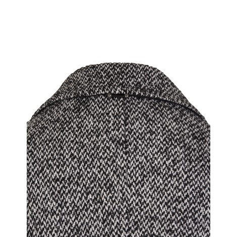 NEIL BARRETT Cappotto Doppiopetto In Tweed Nero e Bianco