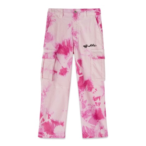 off-white velvet tie dye cargo pants