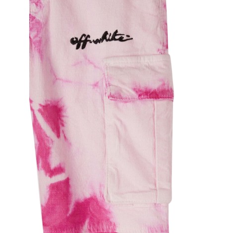 off-white velvet tie dye cargo pants