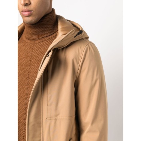 MANUEL RITZ parka imbottito con cappuccio color cammello