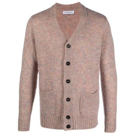 MANUEL RITZ cardigan marrone a maniche lunghe con scollo a V