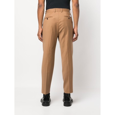 MANUEL RITZ Chino dritti in lana vergine color cammello con charm Manuel Ritz