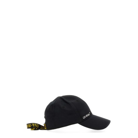 off-white baseball hat with logo