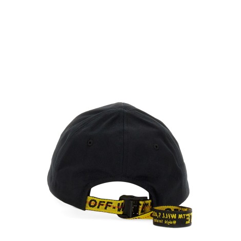 off-white baseball hat with logo