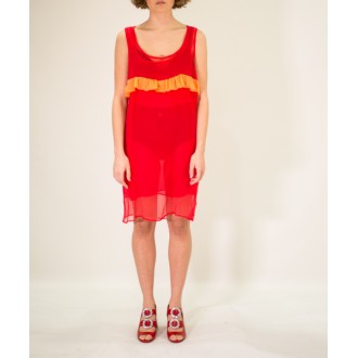LA ROSE red silk dress with or