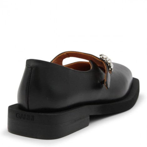 Ganni - Black Leather Loafers
