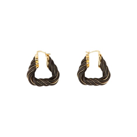 bottega veneta triangular twist hoop earrings