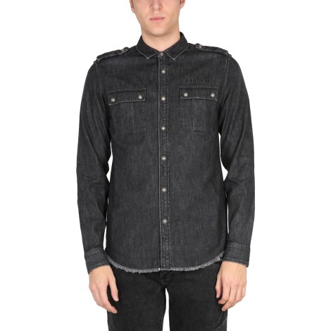 balmain denim shirt