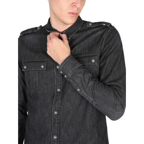 balmain denim shirt