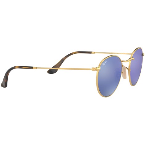 Round Flat Lenses RB3447N gold blue
