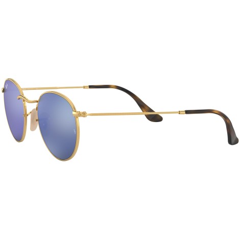 Round Flat Lenses RB3447N gold blue