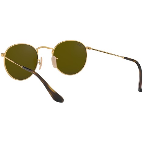 Round Flat Lenses RB3447N gold blue