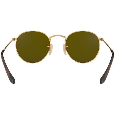 Round Flat Lenses RB3447N gold blue