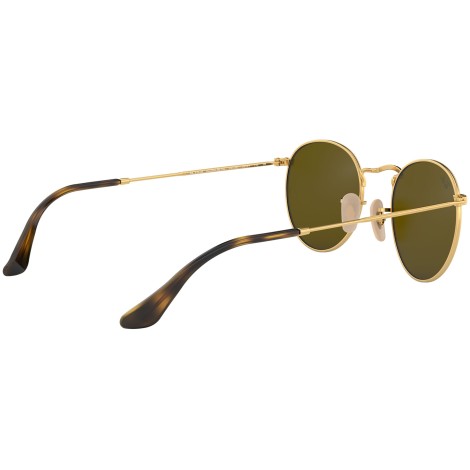 Round Flat Lenses RB3447N gold blue