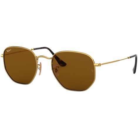 Hexagonal Flat Lenses RB3548N gold brown