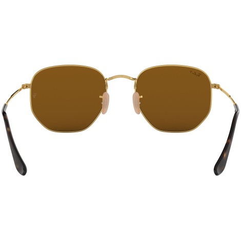 Hexagonal Flat Lenses RB3548N gold brown