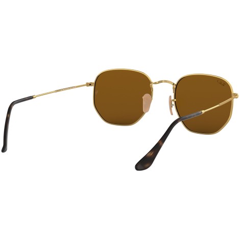 Hexagonal Flat Lenses RB3548N gold brown