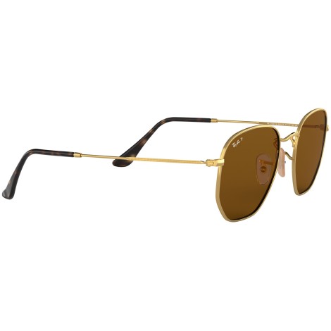 Hexagonal Flat Lenses RB3548N gold brown