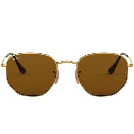 Hexagonal Flat Lenses RB3548N gold brown