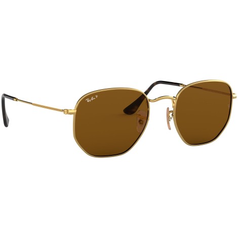 Hexagonal Flat Lenses RB3548N gold brown