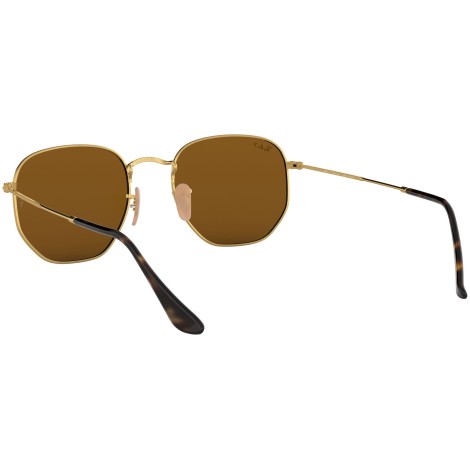 Hexagonal Flat Lenses RB3548N gold brown