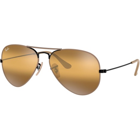 Aviator Large Metal RB3025 9153AG matte beige on black