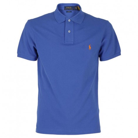royal blue and orange polo shirt