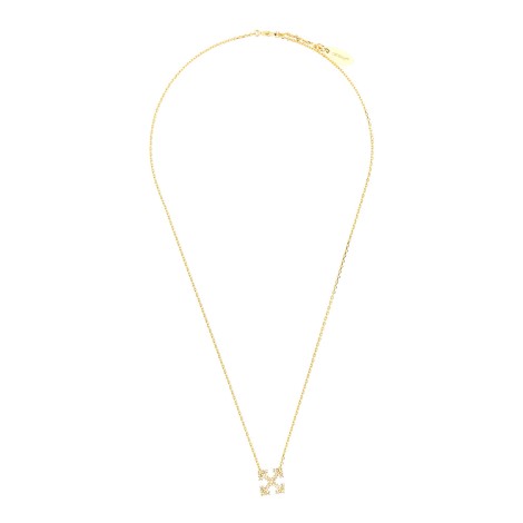off-white pavé arrow pendant necklace