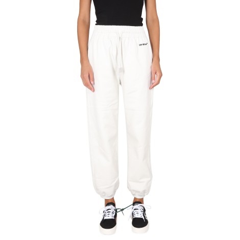 off-white jogging pants with logo