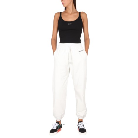 off-white jogging pants with logo