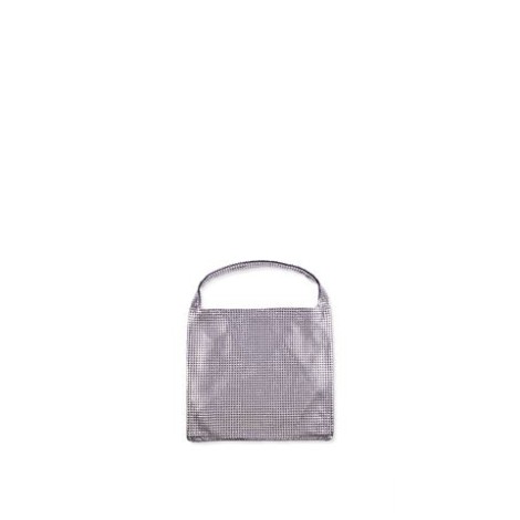 MINI BORSAenbsp;A TRACOLLA "PIXEL" IN RETE METALLICA IN ALLUMINIO COLOR ARGENTO DONNA 