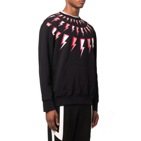 NEIL BARRETT Felpa Fair Isle Comic Bolts