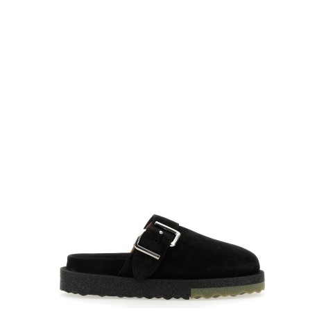 off-white suede sandals with buckle